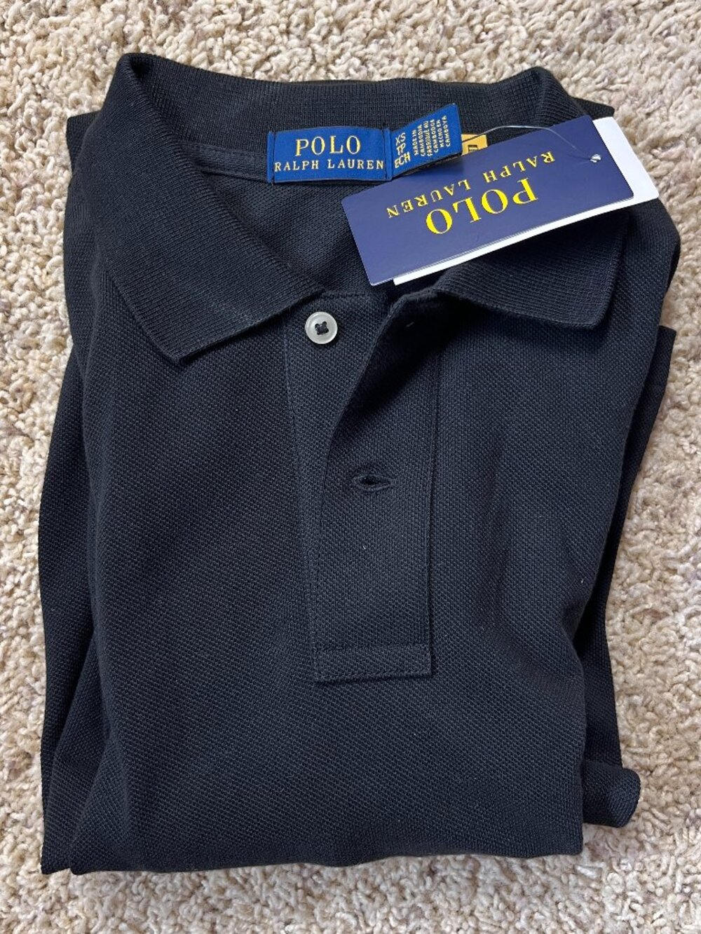 NWT Polo Ralph Lauren Cotton Mesh Polo Shirt Dress Black Size XS